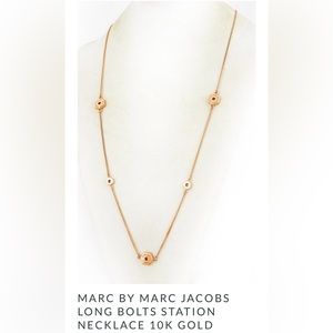 Marc by Marc Jacobs long ‘bolt station’ gold necklace